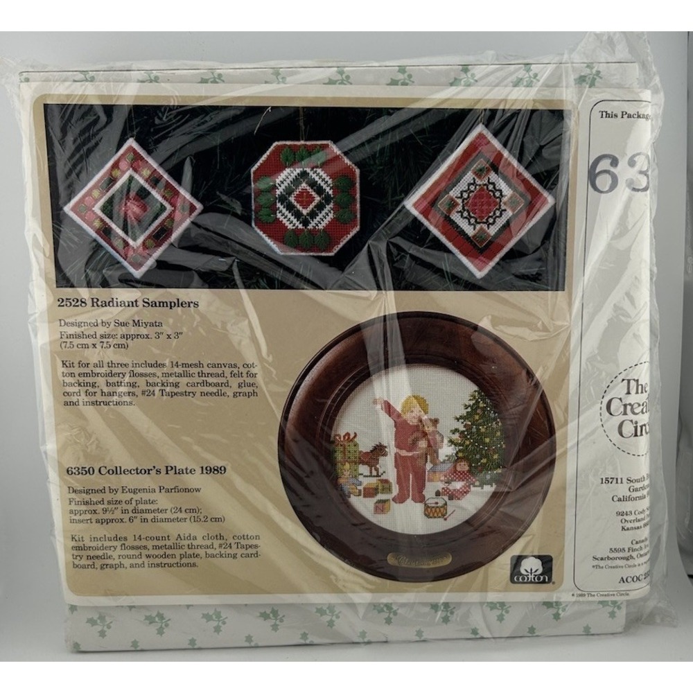 The Creative Circle Kit 6350, "1989 Collector's Plate" - Embroidery Kit‎